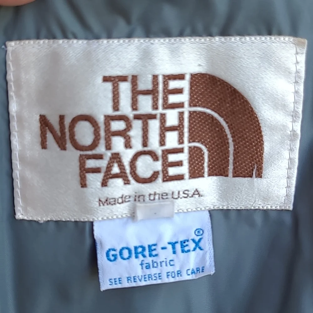 THE NORTH FACE Khaki Beige Tan Nylon Fill Gore Tex USA Mens Sz M Jacket Coat VTG